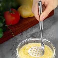 加厚304不鏽鋼壓泥器 搗泥器 一體成型 壓碎器 薯泥器 壓蛋 壓馬鈴薯泥 搗碎器 搗蒜器 壓蒜器, 1個