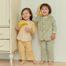 키키스토리 아기수면조끼 유아 아동 가을 겨울 벨로아 반조끼 골지 실내복 잠옷