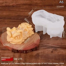 1개 3D 밀크 젤리 실리콘 케이크 몰드 사자춤 돼지 푸딩 홈 베이킹 디저트 장식 액세서리, 03 A6