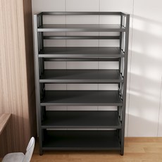 台灣出貨 書架置物架 落地多層收納櫃 窄縫儲物櫃 客廳收納架 臥室小書櫃 簡易組裝 靠牆邊櫃 優選好物, 【高承重純鐵藝三面圍欄】五層80x146