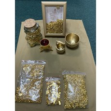 招財進寶風水擺件套裝：金元寶、錢母、聚寶盆，助您財源廣進，好運連連, 金