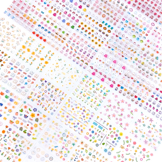 60매 야광 데코 아트 네일 스티커 귀여운 캐릭터 꽃 디자인, 1개, 멀티 60종