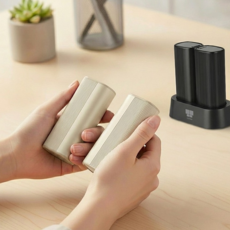 루체트리 손난로 휴대용 USB 전자 충전식 양손 듀얼 미니 핫팩 엔브이사십육 온열기, 블랙