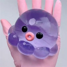재미있는 찐득볼 버블 문어 투명 말랑이 주사기 공기 방울 터뜨리기 뽁뽁이 스퀴시 모찌 젤리공 스트레스해소 장난감 피젯 토이, 퍼플문어 sps468