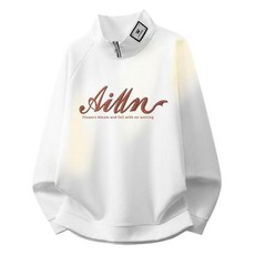 簡約寬鬆圓領立領大學T長袖上衣 Oversize長版落肩美式衛衣