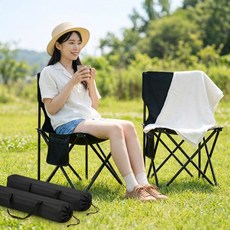 픽메이트 아웃도어 휴대용 접이식 캠핑 낚시 의자 대형, 블랙, 2개