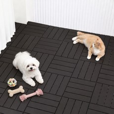 웰이즈 베란다 데크타일 조립식 마루 욕실 바닥타일, 초코브라운_18P, 1개