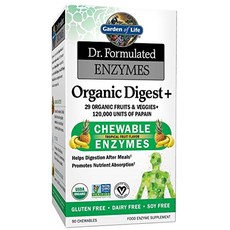 Garden of Life Dr. Formulated酵素Digest+保健咀嚼錠, 90顆, 1罐