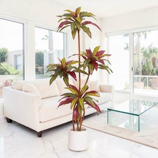 好運能量守護樹 彩葉千年木 1.8公尺 室內大型仿真植栽 (贈送花盆), 好運能量守護樹彩葉千年木1.8公尺室內大型仿真植栽（贈送花盆）, 1個