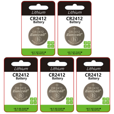 굿앤굿스 현대기아 카드키용 CR2412 리튬 배터리, 5개, 1매입