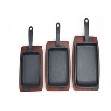 EB디자인 감바스팬 직사각 주물팬, 목판 2호, 1개, 25cm