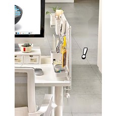 사무실 파티션 타공판 책상 칸막이 이동식 가림막, 7. 스퀘어 수납통화이트