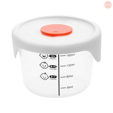 萌萌屋 Mo Mo House 寶寶餵食碗，帶刻度密封設計，可微波加熱防燙雙耳碗, 1個, 寶寶餵食碗(白色)