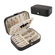 미니 보석함 악세사리 쥬얼리 보관 케이스 휴대용 보관 수납함, 1개, 블랙