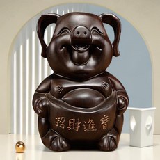 黑檀木花梨木 福豬擺件 整木精雕, 如圖所示, 1個