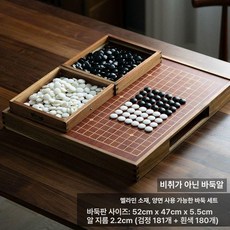 서랍식 원목바둑판 고급바둑판 어르신 오목판 바둑판세트, 방옥 양면 말 세트 비마노, 1개