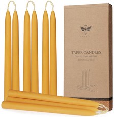20.3cm(8인치) 천연 밀랍 테이퍼 캔들 2개 세트 DEYBBY 무연 및 흘림 방지 밀랍 양초 연소 시간 8시간 무독성, 10 inch(12 pack)