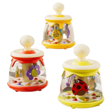 多功能手拍鼓 寶寶玩具 益智玩具 早教玩具 六面體手拍鼓玩具 聲光玩具, 母嬰級材質檸黃按壓跳球轉轉樂+水果塞塞樂, 1個