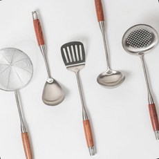 국자 스텐 로지우드 손잡이 조리 도구 304 스테인리스 주방, 1개, 상세페이지 참조