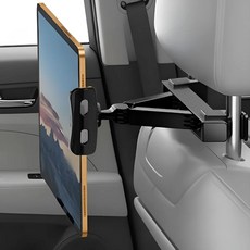 윤더픽 뒷자석 헤드레스트 차량용 테블릿 거치대 아이패드, 블랙, 1개
