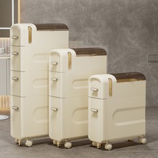 리빙원 틈새수납장 이동식서랍장 사이수납함 이동식선반 공간활용서랍장, 1개, 2단 - 크림색