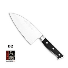 Maestro Wu 金合利電木柄小魚刀 D-2鋼材 鋒利耐用 輕鬆處理魚類食材 廚房必備, 1個, Factory Sharp, Black