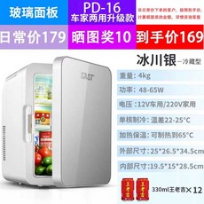 원룸 초미니냉장고 음료 미니 냉장고 소주 차량용 자취방 원룸냉장고 쿨러, 11. PD-16/실버/유리/업그레이드, 상세페이지 참고