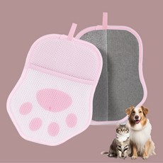 2P 반려동물 애견 고양이 강아지 빗 털 빠짐 청소기 제거기 장갑, 핑크, 2개