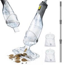 InoKraft 무선 풀 진공청소기 지상 및 지하 풀을 위한 충전식 휴대용 투명 59인치 가능한 폴 나뭇잎 잔해 계단 파란색, Gray, 1개, 회색