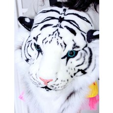 모형 호랑이 대형 수면 귀여운굿즈 봉제 선물 쿠션 가방 동물인형 힙색 제품 백팩 인형 백호, 1.화이트 타이거 60cm (메인)