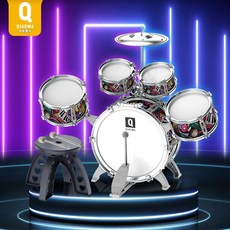 QIAOWA 兒童初學爵士鼓玩具, 歐美範時尚架子鼓, 1套