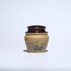 名家手工紫砂茶叶罐 宜兴小号家用, 1個, 土黄色