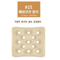 국산 에이스 ACE 에어방석 쿠션 (펌프포함) 가성비 공기방석 휠체어 방석 건강방석 체중분산 자세교정 사무실 수험생 직장인 의자에 오래앉아있는 차량용, 에이스 공기 방석, 베이지