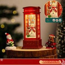 달빛천사오르골 소품빈티지 뮤직박스 감성선물 오르골, 1개, 전화부스 스노우맨 물 없음