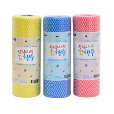 뜯어쓰고 빨아쓰는행주 키친타올 롤형 50매, 블루