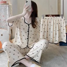 나나리빙 시원한 여름 쓰리피스 파자마 잠옷 세트