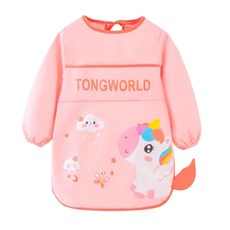 寶寶畫畫衣, 長袖-粉色彩虹馬,120碼【適合3~8歲】, 粉色彩虹馬