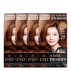 려 우아채 한방크림염색 염모제 6종, 7O 오렌지브라운, 4개