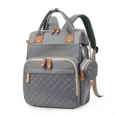 대용량 기저귀백팩 멀티 포켓 보온 보냉 방수 기저귀가방, 그레이