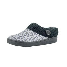 Clarks 여성용 니트 스커프 슬리퍼 그레이/블랙 레오파드 8 US 172138