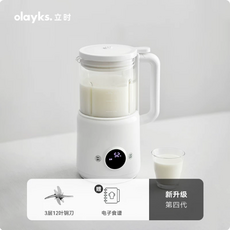 olayks 立時豆漿機 第四代升級版 3層12葉鋼刀 電子食譜, 0.8L 陶白色【明星推荐】, OLK-D01
