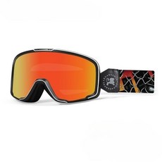 오토바이 고글 오픈페이스 빈티지 스타일 방풍 방진, 블랙 프레임 레드, 1개