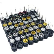 자동차 다이캐스트 프라모델 자동차 다이캐스트 미니카 자동차 다이캐스트 모형 1/64 휠 및 타이어 세트 - 10개 혼합/무작위 고무 휠 세트 - 리얼 라이더 휠 림 및 타이어, 자동차 다이캐스트 프라모델 자동차 다이캐스트 미니카 자