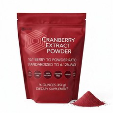 Xalya 크랜베리 추출물 파우더 - 10 대 1 크랜베리 비율 - 6.12% PAC로 표준화 필러 없음 설탕 없음 473.2ml(16온스) 백, Xalya 크랜베리 추출물 파우더 - 10 대 1 크랜, 454g, 1