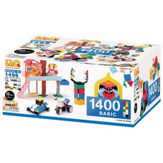 LaQ 基礎1400 (1400pcs) 日本製造立體3D拼接積木 益智玩具 台灣獨家代理, 多色, 1400