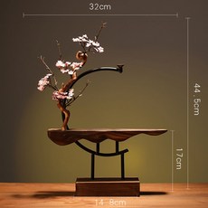 新中式倒流香爐 禪意招財 家居擺件, 1個, 桃花月影底座（不含陶瓷配件）