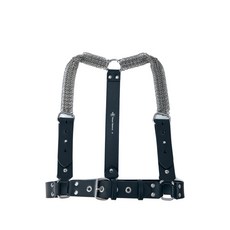 비비안웨스트우드 로고 디테일 레더 서스펜더