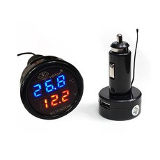 SCG-27 3IN1 시거잭형 멀티볼트메타 볼트+온도+USB충전 볼트게이지 (Araium)