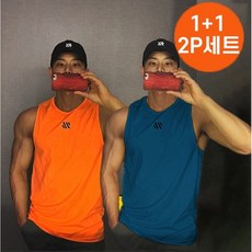 1+1 세트 헬스웨어 세트 남자 헬스 탑 근육 라인 무지 티 근육 라인 무지 티