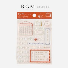 莫莫日貨 BGM水晶印章組 日本進口透明印章 2023年5月新品 漢字日程手帳裝飾必備, 1個